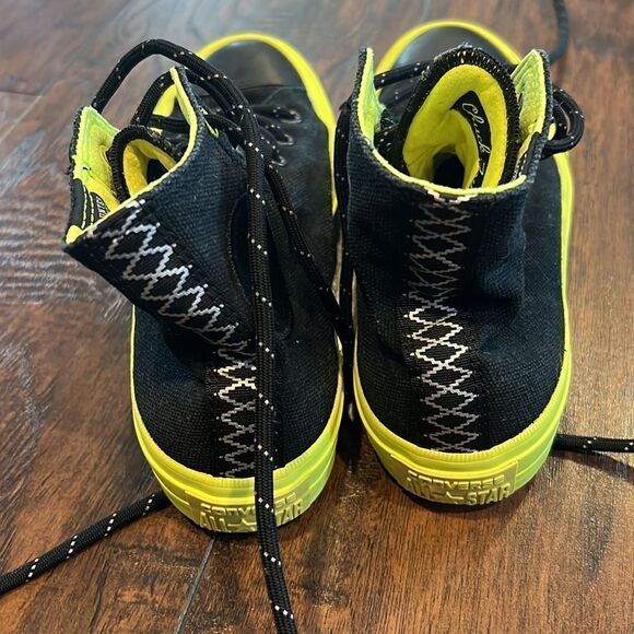 Converse Counter Climate high tops size 7 black and neon yellow EUC Chuck Taylor - Picture 2 of 11